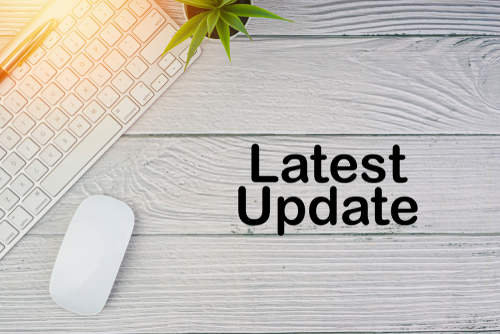 the words "latest update"